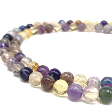ABCGEMS Mexican Aqua Rainbow Fluorite Beads (Rare Color, Mohs Hardness 4) Healing Energy Crystal Stone Ideal for Bracelet Necklace Ring DIY Jewelry Making Craft Men Women Smooth Round 8mm Aqua Rainbow Fluorite (From Mexico)